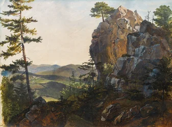 Landschaft mit den Balbersteinen bei Miesenbach